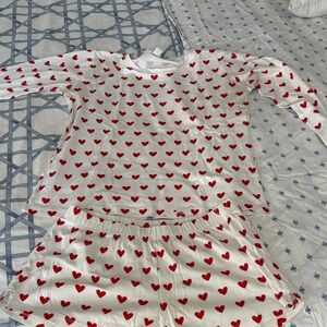 Lake pajamas valentine heart print long/short set
